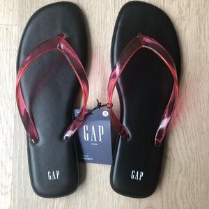 Gap Black/Hot Pink Jelly Casual Flip Flops Size 8 New